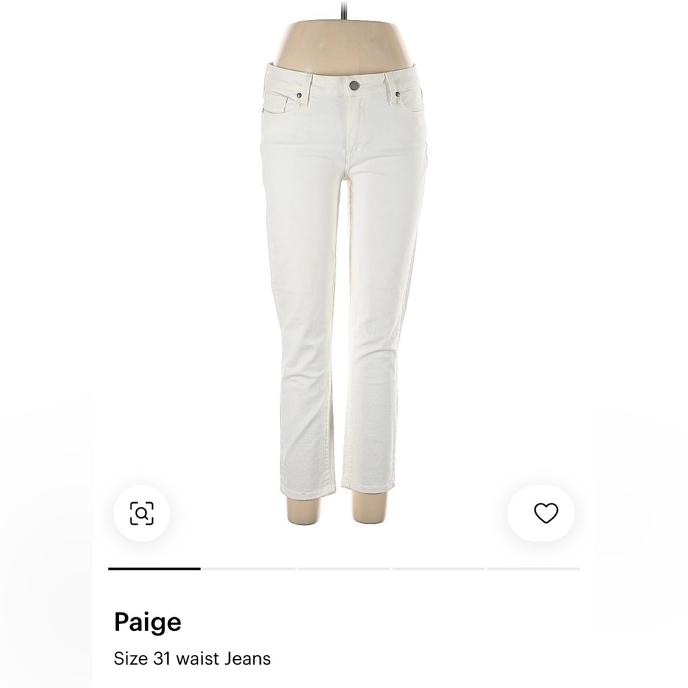 PAIGE Women's white Straight Leg Jeans size 31 Kylie Crop